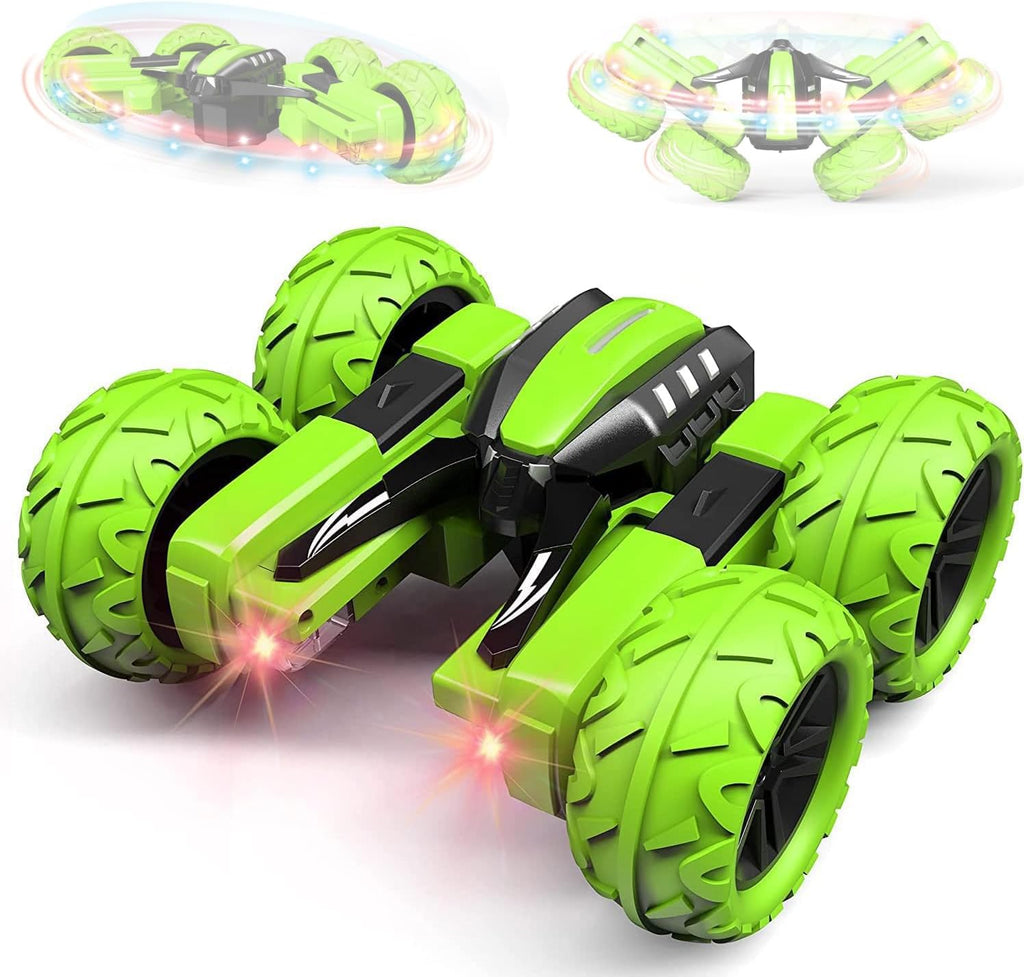 Threeking RC Stunt Car Remote Control Cars with Lights Rotating Double-Sided Driving Indoor Outdoor Toys Gifts Presents for 6 7 8 9 10 11 12 Year Old Kids Boys Girls