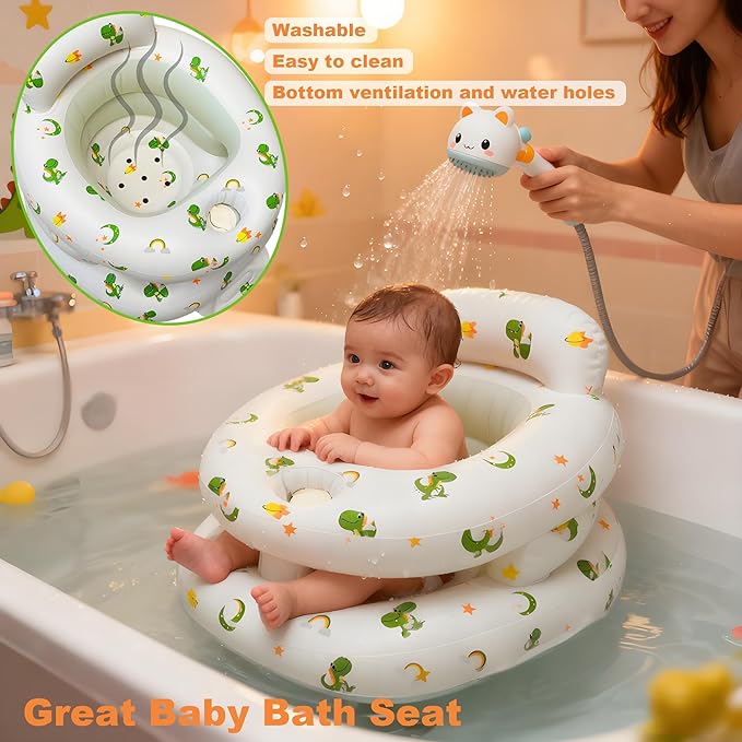 Thickened Inflatable Baby Seat, Sit Me Up Floor Seat for Babies 3-36 Months with Tray, Sitting Support Infant Chair, Built in Air Pump