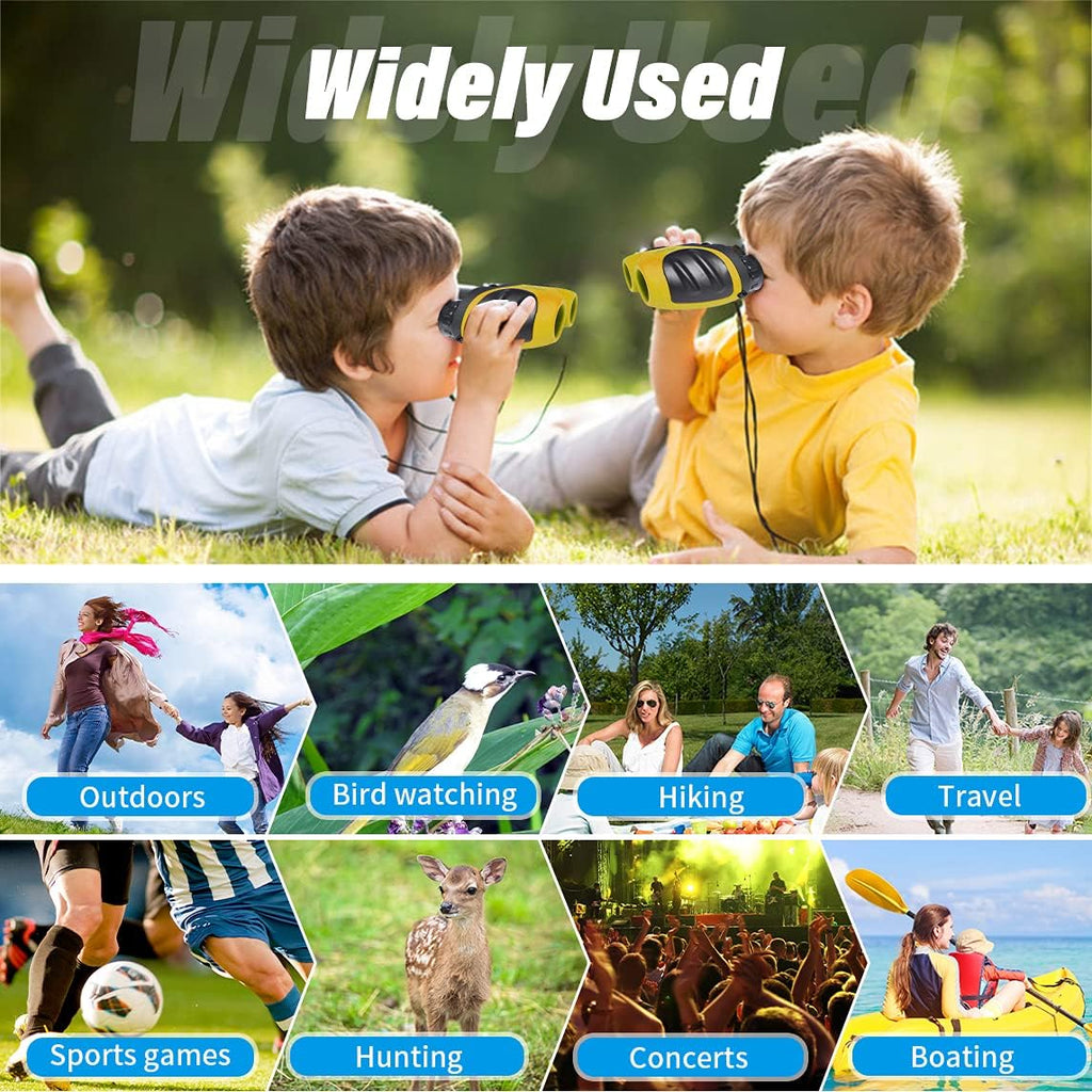 Toys for 4-5 Year Old Boys, VNVDFLM 8 X 21 Kids Binoculars for Children, Compact Telescope Boys Birthday Easter Gifts for 5-8 Years Old to Bird Watching &Scenery(Yellow)