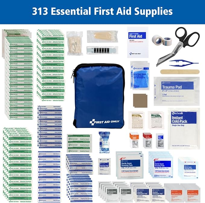 First Aid Only 313 Piece Home & Go Emergency First Aid Kit (91081)