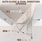 Mumeasy 36" Extra Tall Baby Gate for Stairs and Doorways, 26-40" Auto Close Dog Gate Indoor, Easy Install Pressure Mounted Pet Gate, Safety Baby Gates with Door for Child and Pets