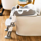 Wiifo Sturdy Potty Ladder with Soft Padded Cushion for Kids and Toddler, Step Stool Ladder for Toilet Training Seat(Grey White)