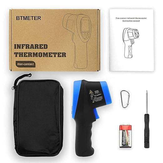 BTMETER BT-1800C Pyrometer -58°F ~3272°F (-50~1800℃) IR Temp Gun, D:S 50:1 High Temperature Infrared Thermometer for Industrial HVAC Forge Furnace Metal Smelting (NOT for Human Temp)