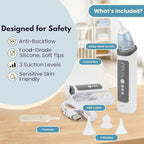 Electric Nasal Aspirator for Babies – Gentle Electric Nose Suction for Baby - Adjustable Suction, Calming Music & Light – Soft Silicone Tips for Newborn and Infant Congestion Relief – USB Rechargeable