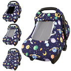 Baby Carseat Cover Winter, Pea Pod Infant Car Seat Covers Canopy for Newborn with 2 Layers Windows of Breathable Mesh/Fabric, Lightweight Polyester/Minky Dot Backing, Snug Fit Most Baby Car Seat