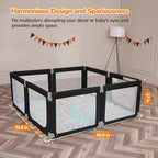 Dripex Foldable Playpen for Babies and Toddlers, 71"×69" Extra Large Baby Playpen, Indoor & Outdoor Safety Gate Collapsible Play Pen, Baby Fence Play Area with Visible Mesh, Black