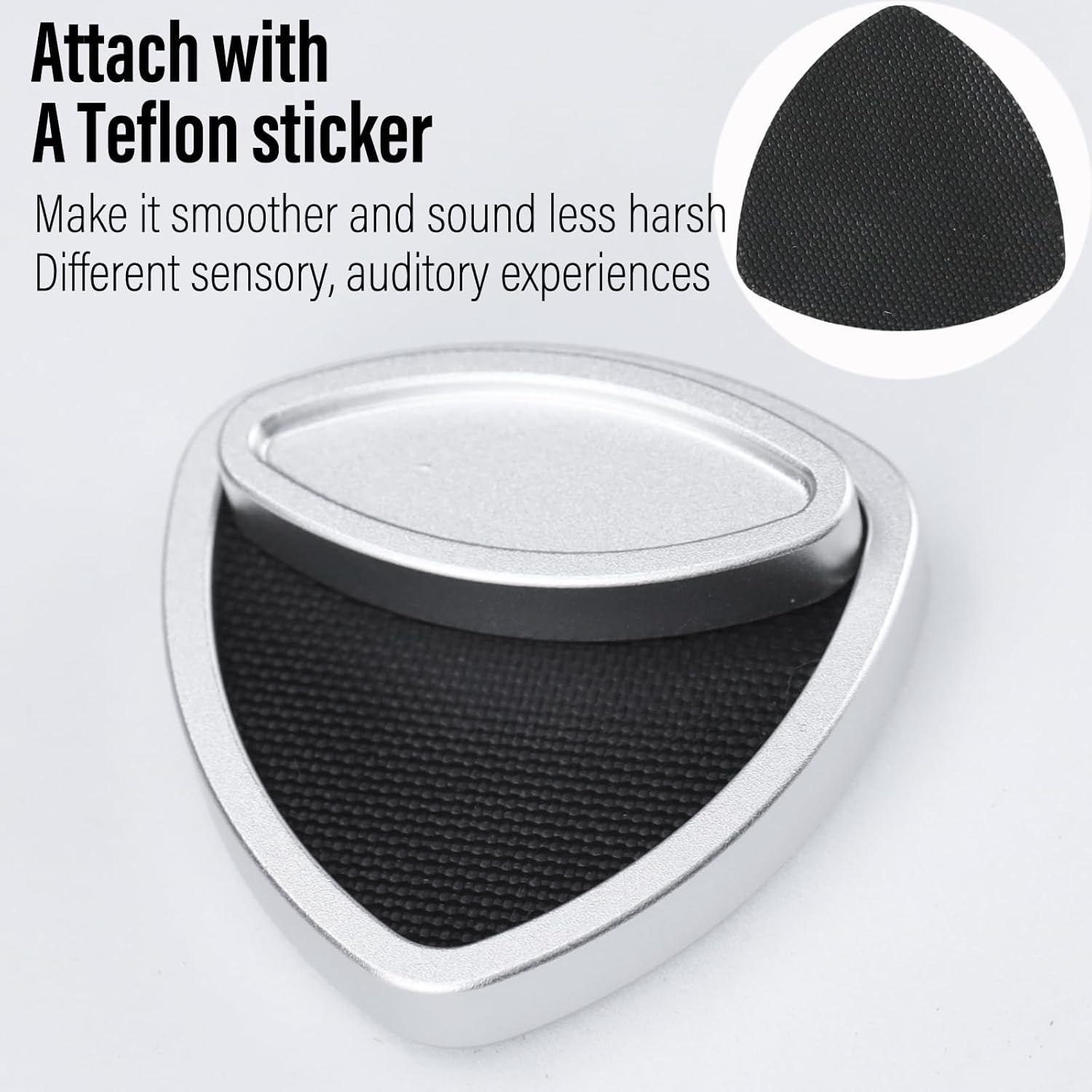 FREELOVE Pivot Magnetic Fidget Slider, Metal Worry Coin Haptic Clicker for Adults, Triangle Rotation Kinetic Toy Mechanical Sound EDC, Autism Sensory ADHD Anxiety Focus Meditation (Aluminum Silver)