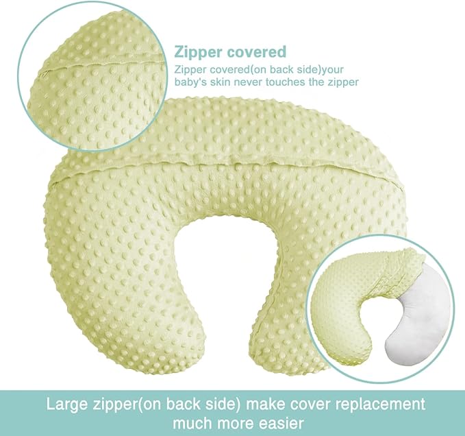 iEvolve Minky Nursing Pillow Cover Breast Feeding Pillow Cover Slipcover U Shape for Baby Boy Girl,Cover Only(Mustard)