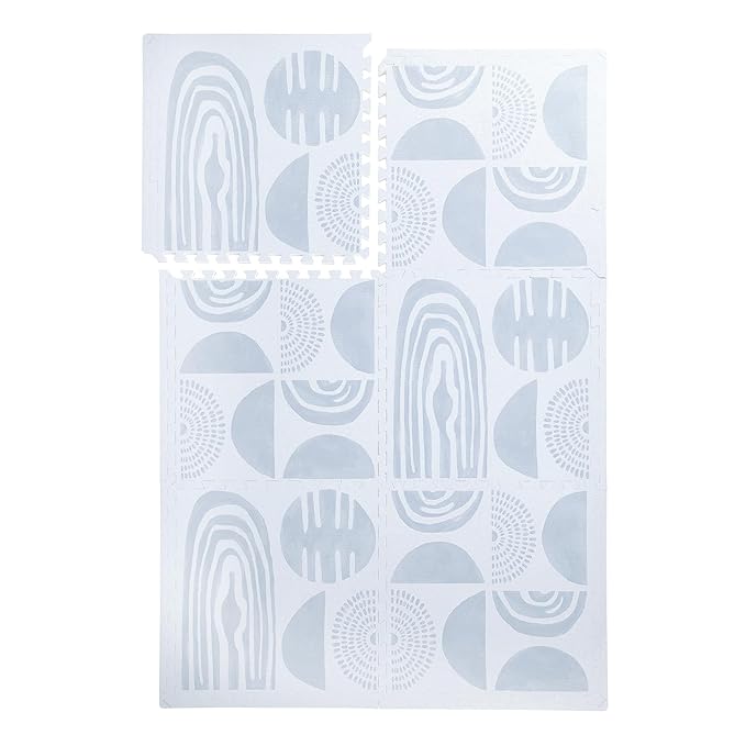 PopsyKosy Super 1 Inch Thick Premium Quality Exercise & Baby Foam Play Mats - Expandable & Large Non-Toxic Odorless Floor Mat - 6 Tiles Spacious 6x4ft - Peel-Resistant - Foggy Gray