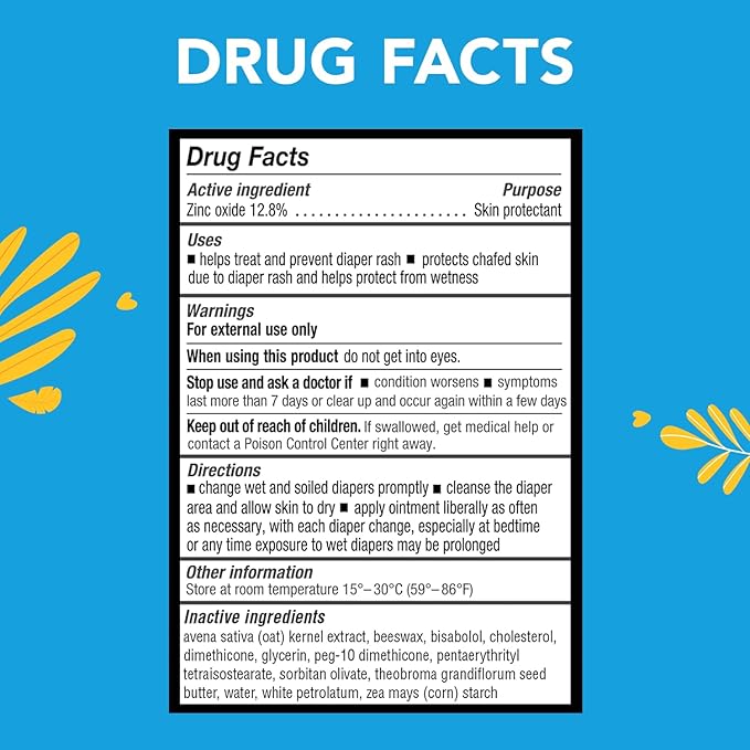 Triple Paste Multi-Purpose Baby Healing Ointment, 2 oz Tube, Diaper Rash Cream and Skin Protectant for Hands, Face and Bottom Treats, Soothes and Prevents with Zinc Oxide (Packaging May Vary)