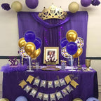TONIFUL 4 Set Purple Gold Balloon Centerpieces for Table,Balloon Stand Kit for Graduation Decorations 2025 Class of 2025 Party Decorations,New Year,Anniversary,Birthday Decoration
