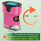 1000X Handheld Microscope for Kids 4K 2.0" Screen Rechargeable Mini Pocket Digital Microscopes w/Slides Kit Portable Edu Gift Age 4-6 8-12 Children Students (Pink)