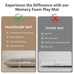 Baby Play Mat for Floor,1.3" Thick Elasti-Foam 50"×74" Playpen Mat for Tummy Time,Water Repellent Soft Coral Velvet for Toddler,Infant,Kids,Non-Slip Backing Safe for Crawling(Beige)