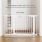 Cumbor 29.7-46" Baby Gate for Stairs, Toddler Safety Essentials for The House, Auto Close Dog Gate for Doorways, Mom's Choice Awards Winner-Easy Install Pressure Mounted Pet Gates for Dogs, White