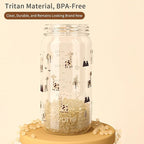 Evorie Tritan Spill Proof Toddler Straw Sippy Cup, 10 oz for Baby and Toddlers 1-3 Years Old, No Spill Straw Water Bottle with Removable Handles, Ideal for School, BPA-Free, Giraffe (NEW)