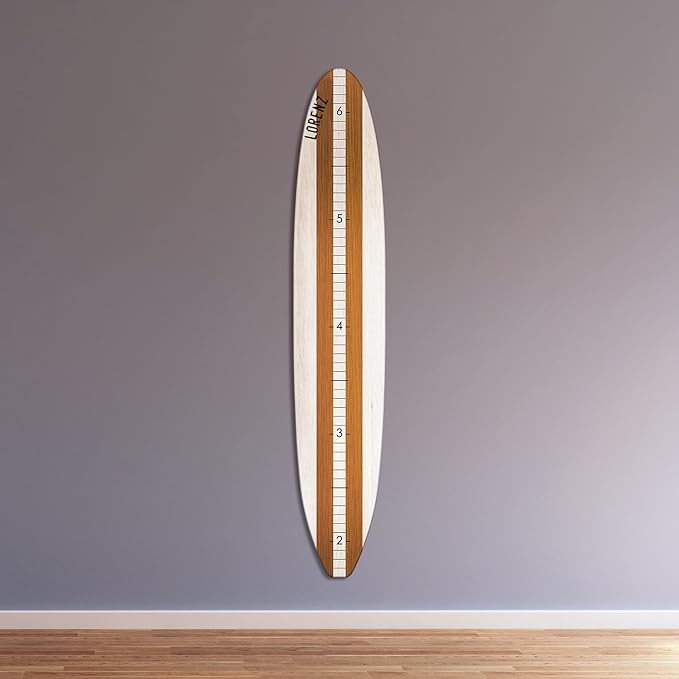 Personalized Surf Board Height Chart - Growth Chart for Wall Height Ruler Kid Growth Chart Height Tracker Wood Surfboard Child Height Chart for Kids Grow Chart Height Board-57"x10.5"