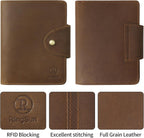 Ringsun Leather Passport Wallet for Men Women, RFID Passport Holder Case Travel Passport Cover for Family