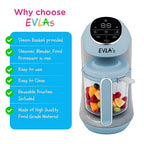 EVLA'S Baby Food Maker, Steamer, Blender, Baby Food Processor for Healthy Homemade Baby Food in Minutes, Touch Screen with 6 Reusable Food Pouches, Baby Registry Essential, Blue