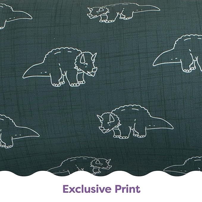 Boppy Nursing Pillow - Ergonomic Bottle & Breastfeeding Pillow with High, Firm, Large Area, Water-Repellent Cushion with Washable Cover; Baby Safety Alliance Verified - Forest Green Dinos