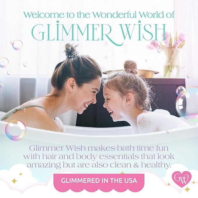 Glimmer Wish Unicorn Kids Body Wash, Gentle Cleanser and Moisturizing Sulfate Free Body Wash, Skin Care for Kids, Vanilla Cotton Candy, 12 Fl Oz