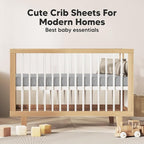 KeaBabies 2-Pack Organic Crib Sheets for Boys, Girls - 52x28 Fitted Crib Mattress Sheet Neutral, Breathable Jersey Cotton Cover for Baby Bed, Toddler Mattress, Soft & Cute Prints (Storm)