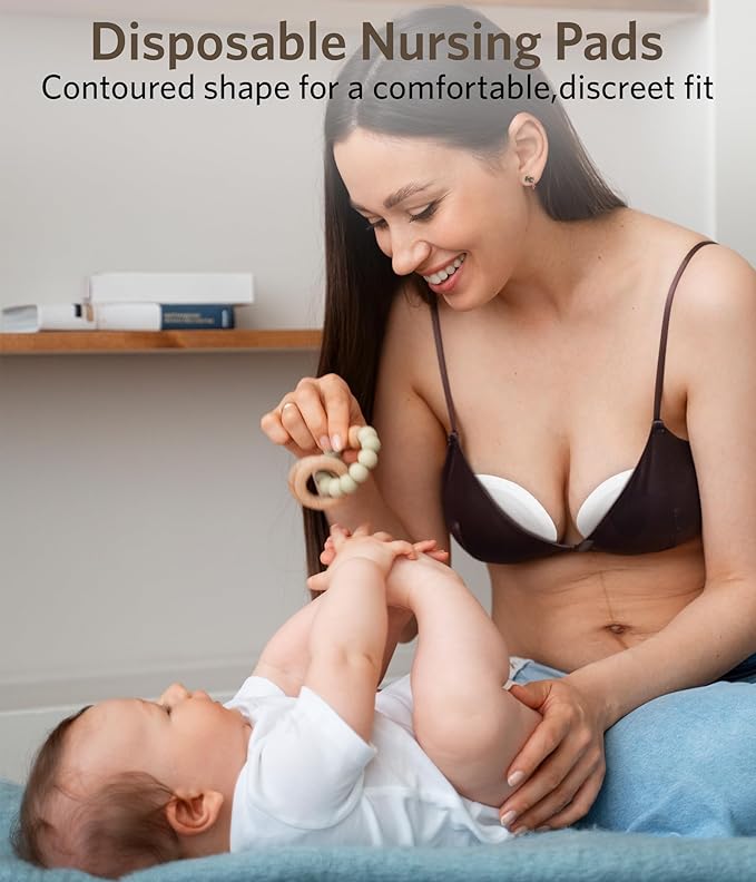 Breastfeeding Essentials Kit for Nursing Moms - Pads, Cover, Nipple Cream 50g, Breastmilk Storage Bag, Hot and Cold Breast Therapy Packs, 55 Piece Gift Set