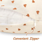 Hooyax Muslin Nursing Pillow Cover, Feeding Pillow Slipcover for Breastfeeding Moms, Soft and Breathable Infant Pillow Cover for Baby Boy and Girls (Heart)
