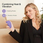 Momcozy Warming Lactation Massager 2-in-1, Soft Breast Massager for Breastfeeding, Heat + Vibration Adjustable for Clogged Ducts, Improve Milk Flow, Lilac