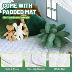 Wilwolfer Kid Tent with Mat, Star Lights - Kids Play Tents for Toddlers Kids Tents Indoor Playhouse - Princess Tent for Girls Toy House Gift (Green with Mesh)