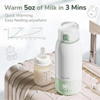 Portable Bottle Warmer for Travel, 17 oz, Temp Control 95F to 131F, Rechargeable On The Go, Ideal for Travel, Outdoors, Car