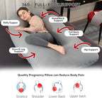 U-Shaped Pregnancy Pillow for Sleeping, Full Body Support for Back, HIPS & Belly -65 Inch Maternity Pillow with Machine Washable Cover | Maternity Essential