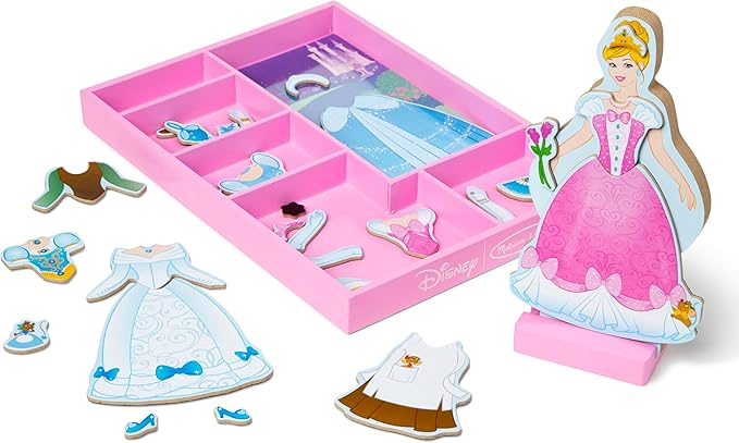 Melissa & Doug Disney Cinderella Magnetic Dress-Up Wooden Doll Pretend Play Set (30+ pcs)