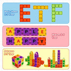 Magnetic Tiles Letters Toys, Alphabet Learning Toys for Toddlers 1-3 2-4 4-8, Classroom Must Have 48PCS Construction Toy, Toddler Games for Preschool Kids Spelling, Learning, Building, Educational Toy