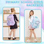 Kids Backpack for Girls - School Bags for Middle School Students - Book Bag for Elementary Primary - Blue