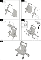 Wooden Baby Walker Doll Stroller, Baby Push Walker, Shopping Cart Learning Walk for Boys and Girls, Wood Push Toys for Toddler Learning to Walk