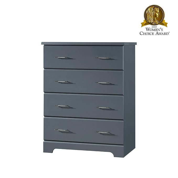 Storkcraft Brookside 4 Drawer Dresser (Gray) – GREENGUARD Gold Certified, Dresser For Nursery
