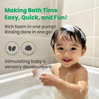 Vegan Rice Baby Wash 13.52 Oz | Tear-Free Cleanser for Newborn & Sensitive Skin | 2-in-1 Shampoo and Body Formula | Plant-Based, Korean Skincare with Gentle Rice Scent