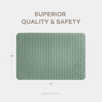 Comfy Cubs Rectangle Kids Play Mat - Medium 48 x 72 inches Soft Quilted Baby Floor Mat with Non-Slip Bottom - Plush Design for Toddlers Playtime and Relaxation - Comfortable and Durable - Fern