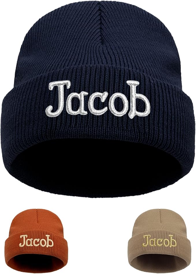 Custom Beanie Hats for Baby Girls Boys - Personalized Embroidered Beanies with Name for Infants Toddlers Adults