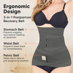 3 in 1 Postpartum Belly Support Recovery Wrap – Postpartum Belly Band, After Birth Brace, Slimming Girdles, Body Shaper Waist Shapewear,Post Surgery Pregnancy Belly Support Band (Mystic Gray, M/L)