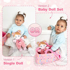OUOZZZ Soft Baby Doll for 1+ Year Old Girl Gifts - Toys for 1+ Year Old Birthday Christmas Plush Gift for Toddler Adorable First Doll Tulip Pink 10"