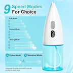 Nasal Irrigation System Cordless Pulsating Nasal Irrigator (9 Speed) ，Electric Neti Pot Nose Wash Bottle with 2 Tips for Nasal Care Sinus Rinse Machine for Adults & Kids