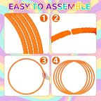 Shappy 6 Pcs Exercise Hoop Detachable Adjustable Plastic Toy Playground Toys Colored Hoop Circles for Teens Games Gymnastics Dog Agility Equipment Party Decor