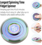 FREELOVE Metal Fidget Spinner, Viking Pirate Haptic Gyro, Heavy Stainless Steel Hand Spinning, Small Round Gear Fidget Block, Premium Bearing Silent Long Spinning for Adults Anxiety Cool, Rainbow