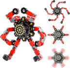 4 PCS Fidget Spinner Sensory Toys,Creative Top Spinning Stress Relief Hand Toy,Transformable Chain Mechanical Spiral Twister Fingertip Gyro Anti-Anxiety Toys for Adults and Kids