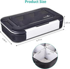 Fullicon Large Pill Organizer with 8 Compartments, Moisture Proof Travel Pill Box with Removable Divider, Daily Pill Container with Lables, Pill Case for Vitamin, Fish Oil, Supplement (Black)