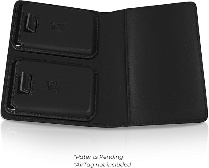 Kings Loot Passport Holder Wallet | RFID Protected Leather Travel Wallet with Built-in Trackable Holder | Holds 1-6 Cards & Passport | Slim & Stylish Wallets (Onyx Black)