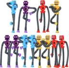 Pop Tubes Robot Fidget Toys 12 Packs Telescopic Suction Cup Stretchy Robots Toys Autism Sensory Shape Changing Toys for Toddlers Kids Party Favors Summer Toys Boys Girls (12 Packs)