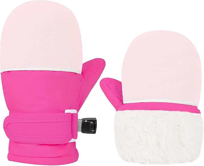 Toddler Gloves Kids Mittens Winter Warm Lined Fleece Gloves Waterproof Snow Baby Mitten for Boys Girls