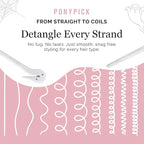 Hair Elastic Rubber Bands Cutter - Easy To Use, Pain-Free, No Hair Damage - Ponytail Tool for Kids & Toddlers (3 Packs & 50 Clear Elastics)